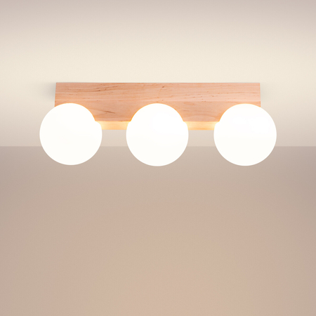 Sollux Lighting Plafon BULBO 3 naturalne drewno SL.1684