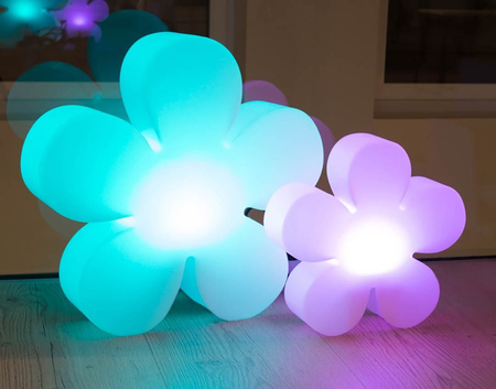 Kwiat LED Lampa solarna zewnętrzna ogrodowa przenośna 2900K Biała ciepła Ø40cm 32410S niebieski