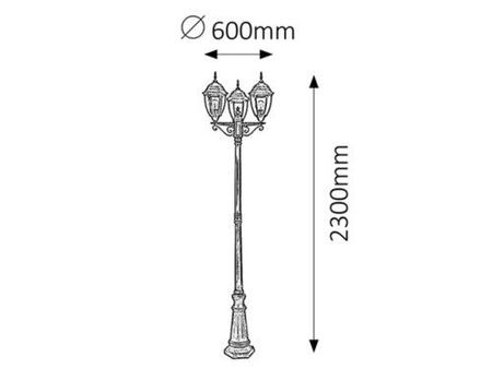 Lampa zewnętrzna Rabalux Toronto 8460 złoto antyczne