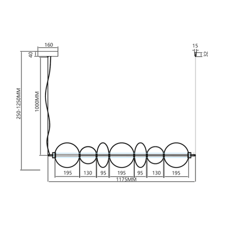 Milagro Lampa wisząca DAPHNE AMBER 40W ML0349 ZŁOTY