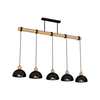 Milagro Lampa wisząca ERIK Black/Wood 5xE27 MLP7227 CZARNY