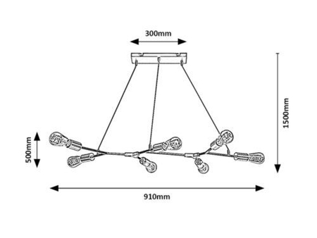 Lampa wisząca Rabalux Branwen 72027 czarny matowy