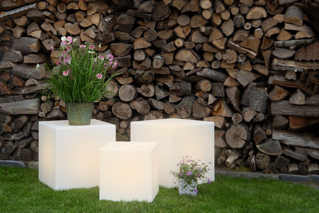 Kostka LED Lampa zewnętrzna ogrodowa 2700K RGB 43cm 32444L biały