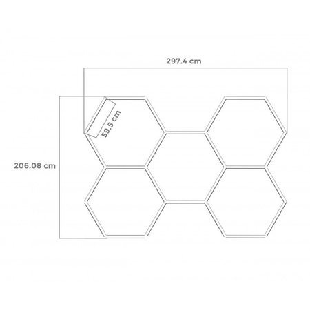 Modułowy system oświetleniowy autogamma HEXAGON LED 297 x 307 cm 6000K