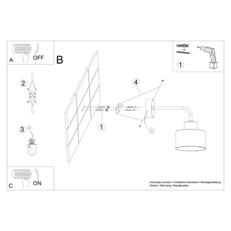Sollux Lighting Kinkiet SAVAR 1 czarny SL.1129