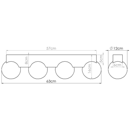 Sollux Lighting Plafon BULBO 4 naturalne drewno SL.1685