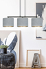 Lampa wisząca HILDE 3 BL GRAY Emibig 1050/3 czarny/chrom