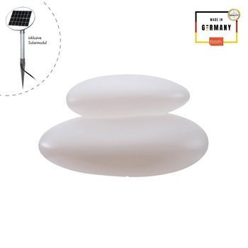 Kamień LED XL Lampa solarna zewnętrzna ogrodowa przenośna 2700K Biała ciepła 40x69 32380S biały