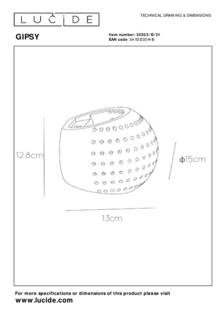 Kinkiet Lucide GIPSY biały 35203/13/31