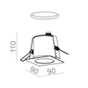Lampa wpuszczana AQForm Aquatic Square LED 230V Hermetic Biały Struktura