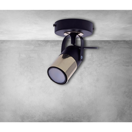 Milagro Kinkiet WILSON BLACK 1xGU10 MLP4850 Czerń / Mosiądz