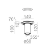 Lampa wpuszczana AQForm Swing 12 LED Trimles Recessed Biały Struktura