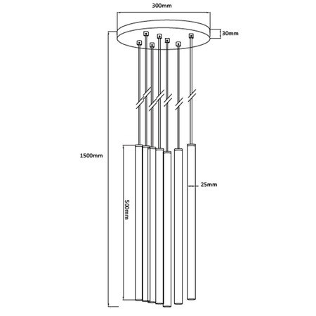 Lampa wisząca Lungo 7xG9 złota LP-894/7P GD