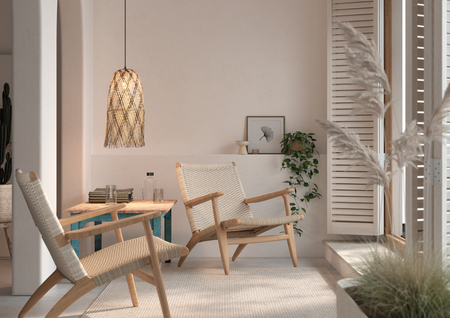 Lampa wisząca MALI naturalny, czarny ø25cm 1xE27