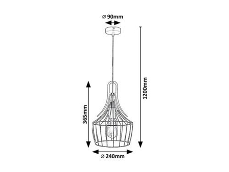 Lampa wisząca Rabalux Parov 4925 czarny matowy