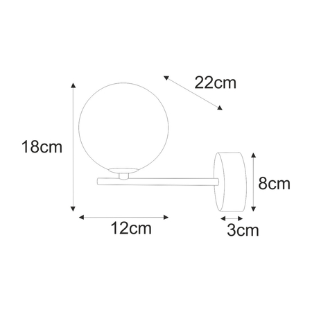 Kinkiet Kaja ASPEN K-5553 czarny, biały