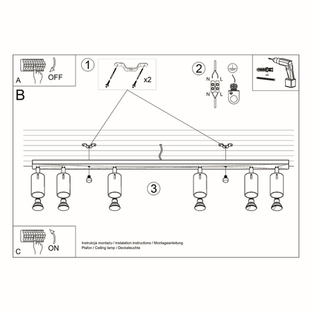 Sollux Lighting Plafon RING 6L biały SL.0333