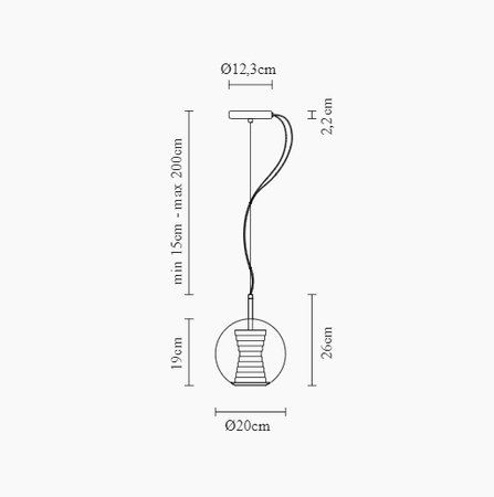 Lampa wisząca Fabbian D57A5141 Beluga Royal Ø20 Bronzo-LED