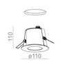 Lampa wpuszczana AQForm Aquatic Round LED 230V Hermetic Recessed Biały Struktura