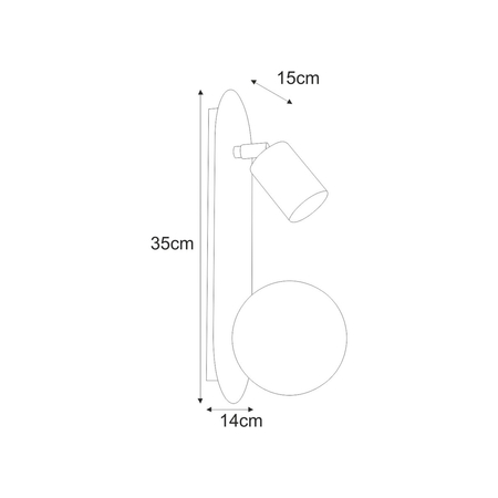 Kinkiet Kaja ARIES K-5480 czarny, biały