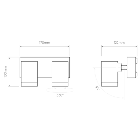 Spot zewnętrzny Astro Bayville Twin Spot 1401018 Czarny z Teksturą