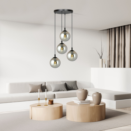 Lampa wisząca COSMO 4 BL PREMIUM GRAFIT Emibig 712/4PREM czarny