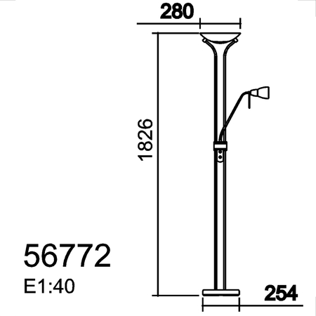 Lampa podłogowa DORÍS 2xE27+1xE14 chrom matowy