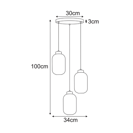 Lampa wisząca Kaja VILAR K-5735 biały, czarny