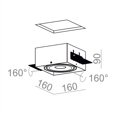 Lampa wpuszczana AQForm Squares 111 x 1 Qrled Trimless Recessed Biały Struktura