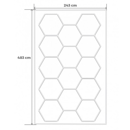 Modułowy system oświetleniowy autogamma HEXAGON LED 243 x 483 cm 6000K aluminium