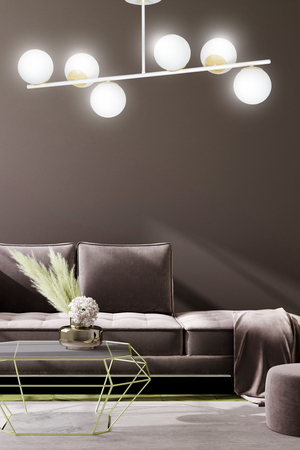 Lampa sufitowa FLOKI 6 WHITE GOLD Emibig 1023/6 biały/złoty