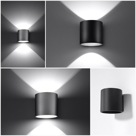 Sollux Lighting Kinkiet ORBIS 1 czarny SL.0048