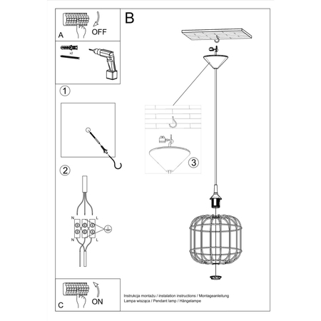 Sollux Lighting Lampa wisząca CELTA biała SL.0295