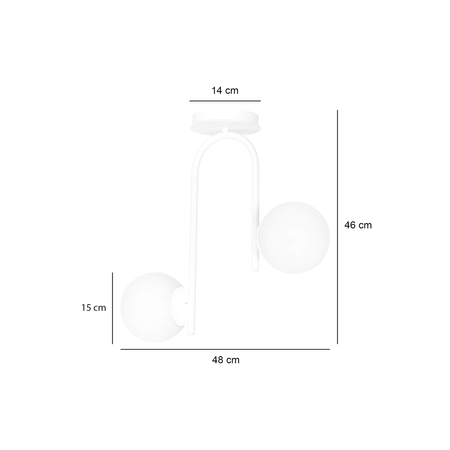 Lampa sufitowa KALF 2 WHITE Emibig 1031/2 biały