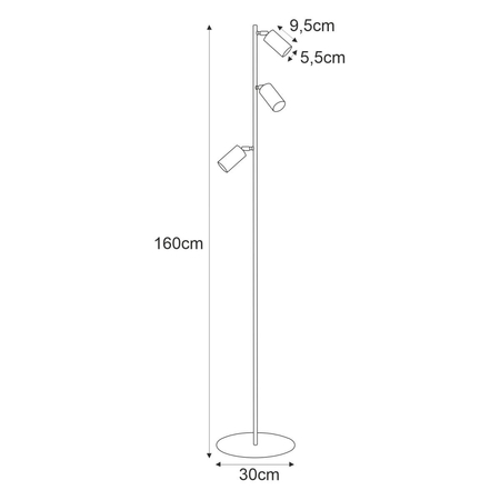 Lampa podłogowa MONTI Kaja K-4409 czarny