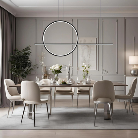 Lampa wisząca Linea No.2 80/180cm czarna 3k ściemnialna