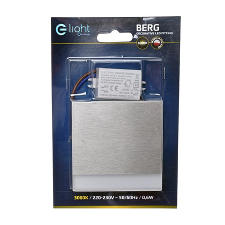 Eko-Light Oprawa schodowa BERG Barwa Ciepła 3000K EKS4390 BIAŁY / SREBRNY