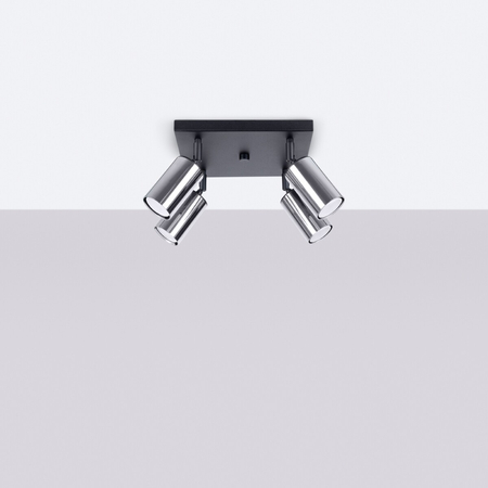 Sollux Lighting Plafon WINX 4 czarny/chrom SL.1370