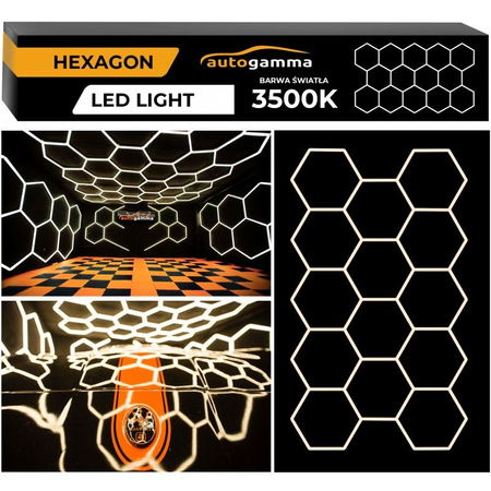 Modułowy system oświetleniowy autogamma HEXAGON LED 297 x 515 cm 3500K aluminium