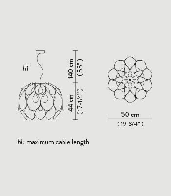 Lampa wisząca Slamp FLOSM00PWT01T00000EU Flora Medium Pewter