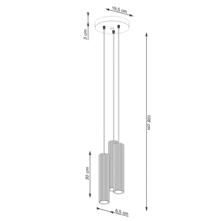 Sollux Lighting Lampa wisząca KARBON 3P beżowy SL.1595