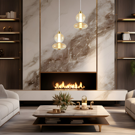 Milagro Lampa wisząca DAPHNE AMBER 12W ML0345 ZŁOTY