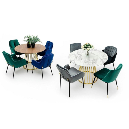 Krzesło DIEGO ciemny szary - welur, podstawa czarno złota