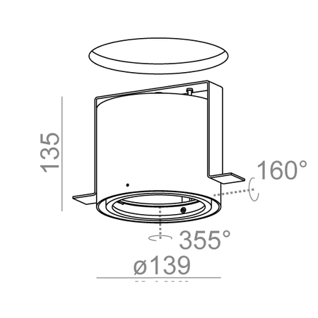 Oprawa podtynkowa AQform 37163-0000-U8-PH-12 RING 111 trimless Czarny struktura