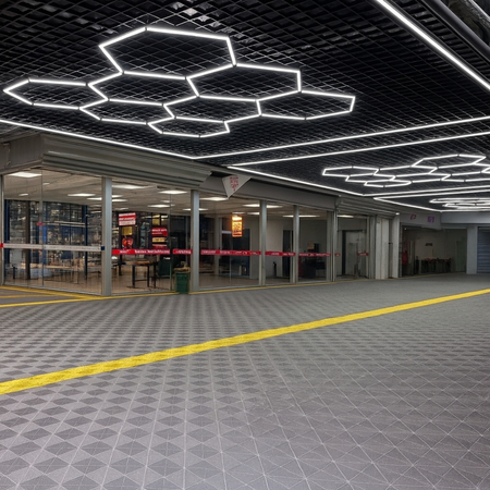 Lampa LED Hexagon Blaupunkt 43W geometryczny panel sufitowy led 4000K CRI90 w kształcie plastra miodu