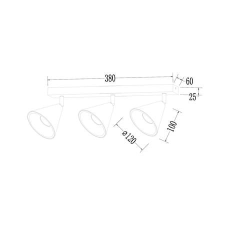 Milagro Oprawa Cone Spot Złoty 3xGU10 ML1122 ZŁOTY