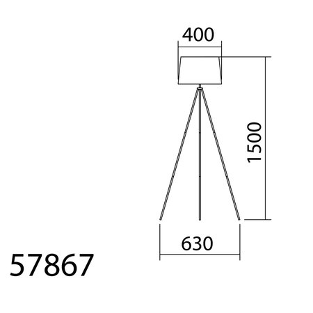 Lampa podłogowa TRIPODE czarny mat 1xE27 abażur czarny