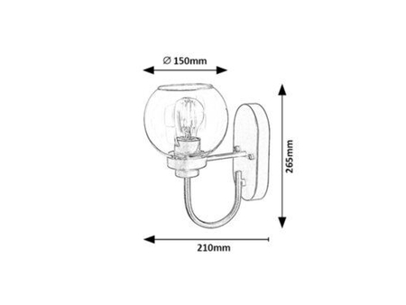 Lampa łazienkowa Rabalux Tirina 75005 czarny matowy