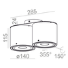 Lampa natynkowa AQForm Tuba Distance 111 x 2 Qrled Surface Biały Struktura
