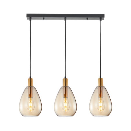 Lampa wisząca Italux PND-27812-3-BRO-AMB Mosiądz